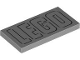 Part No: 87079pb1431  Name: Tile 2 x 4 with Black and Silver Outlined 'LEGO' Pattern