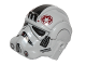 Part No: 87556pb05  Name: Minifigure, Headgear Helmet SW Stormtrooper Type 2, AT-AT Driver Dark Red Imperial Logo and Large Black Plates on Sides Pattern