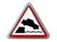 Part No: 892pb035  Name: Road Sign 2 x 2 Triangle with Clip with Car Falling into Water Pattern (Sticker) - Set 60213