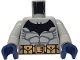 Part No: 973pb0417c01  Name: Torso Batman Logo with Muscles and Yellow Belt with Snaps Pattern / Light Bluish Gray Arms / Dark Blue Hands