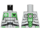 Part No: 973pb1264  Name: Torso Galaxy Squad Robot with Wide Black Belt and Bright Green Plates Pattern
