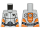 Part No: 973pb1267  Name: Torso Galaxy Squad Robot with Wide Black Belt and Orange Plates on Sides Pattern