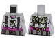 Part No: 973pb1641  Name: Torso Armor with Suspenders and Utility Belt over Purple Shirt Pattern