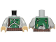 Part No: 973pb2687c01  Name: Torso SW Mandalorian Armor Plates Dark Green Pattern Dual Sided, Gray and Olive Green Patches (Boba Fett) / Light Bluish Gray Arms / Tan Hands