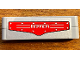 Part No: BA290pb02  Name: Stickered Assembly 7 x 2 with Silver 'Ferrari' on Red Background Pattern (Sticker) - Set 8145 - 2 Technic, Liftarm Thick 1 x 7, 2 Technic, Pin with Friction Ridges