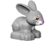 Part No: dupbunnyc01pb03  Name: Duplo Bunny / Rabbit Head Pointed Straight with Whiskers and Pink Nose Pattern