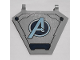 Part No: x1435pb034  Name: Flag 5 x 6 Hexagonal with Metallic Light Blue Avengers Logo Pattern (Sticker) - Set 76153