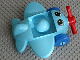 Part No: 31639c02pb02  Name: Primo Vehicle Airplane - Red Propeller, Blue Wheels, with Eyes Pattern