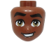 Part No: 101152  Name: Mini Doll, Head Friends Male with Thick Black Eyebrows, Dark Tan Eyes, and Open Mouth with Teeth Pattern