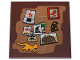 Part No: 10202pb063  Name: Tile 6 x 6 with Bottom Tubes with Brick Wall with Pinned Photos Red Owl, Black Hat, Cauldron and Tree, and Bright Light Orange Cat Pattern (Sticker) - Set 76437