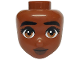 Part No: 105822  Name: Mini Doll, Head Friends with Black Eyebrows, Dark Tan Eyes, Dark Brown Lips and Grin Pattern