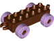Part No: 11248c03  Name: Duplo Car Base 2 x 6 with Open Hitch End and Lavender Wheels with Fake Bolts
