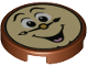 Part No: 14769pb234  Name: Tile, Round 2 x 2 with Bottom Stud Holder with Laughing Clock Face Pattern (Cogsworth)