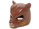 Part No: 18392pb08  Name: Minifigure, Headgear Mask Bear with Black Nose, Medium Nougat Face and Orange Slash Marks Pattern