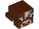 Part No: 19727pb003  Name: Creature Head Pixelated with Light Bluish Gray and Dark Bluish Gray Face Pattern (Minecraft Cow)