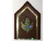 Part No: 22385pb224  Name: Tile, Modified 2 x 3 Pentagonal with Holographic Arendelle Crest Flower and Border Pattern (Sticker) - Set 41167