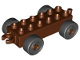 Part No: 2312c03  Name: Duplo Car Base 2 x 6 with Open Hitch End and Black Wheels