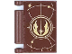Part No: 24093pb068  Name: Minifigure, Utensil Book Cover with Gold Circles, Curved Lines, Dots, and SW Jedi Order Insignia Pattern