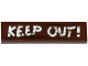 Part No: 2431pb0388  Name: Tile 1 x 4 with Wood Grain and 'KEEP OUT!' Pattern (Sticker) - Sets 60068 / 75903