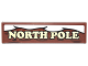 Part No: 2431pb0444  Name: Tile 1 x 4 with 'NORTH POLE', Wood Grain and Snow Overhang on Transparent Background Pattern (Sticker) - Set 10245