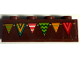 Part No: 3010pb376  Name: Brick 1 x 4 with Bunting Flags Pattern (Sticker) - Set 43185
