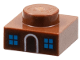 Part No: 3024pb021  Name: Plate 1 x 1 with Medium Azure Window Panes and White Doorframe Pattern (Gingerbread House)