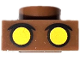 Part No: 3024pb026  Name: Plate 1 x 1 with 2 Yellow Eyes with Black Eyebrows Pattern