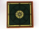 Part No: 3068pb1183  Name: Tile 2 x 2 with Black and Gold Concentric Circles on Dark Green Background with Border Pattern (Marvel Comics Book of Cagliostro)