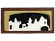 Part No: 3069pb1108  Name: Tile 1 x 2 with White Set 4730 The Chamber of Secrets Silhouette on Black and Tan Background Pattern (Sticker) - Set 76405