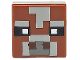 Part No: 3070pb364  Name: Tile 1 x 1 with Black, White and Dark Brown Squares and Pixelated Dark Bluish Gray and Light Bluish Gray Pattern (Minecraft Micromob Cow Face)