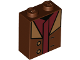 Part No: 3245cpb174  Name: Brick 1 x 2 x 2 with Inside Stud Holder with Coat with Two Buttons and Dark Red Shirt Pattern (BrickHeadz Hagrid Torso)
