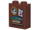 Part No: 3245cpb260  Name: Brick 1 x 2 x 2 with Inside Stud Holder with Gilderoy Lockhart Portrait and Autograph, Shelf, and Books with 'G.L.' Pattern (Sticker) - Set 76437