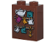 Part No: 3245cpb261  Name: Brick 1 x 2 x 2 with Inside Stud Holder with White Teapot, Dark Turquoise Canister, Magenta and Bright Light Orange Cups Pattern (Sticker) - Set 76437