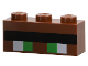 Part No: 3622pb121  Name: Brick 1 x 3 with Minecraft Pixelated Green Eyes and Black Unibrow Pattern