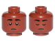 Part No: 3626cpb2355  Name: Minifigure, Head Dual Sided Black Eyebrows, White Pupils, Sad / Closed Eyes Pattern (Finn) - Hollow Stud