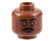 Part No: 3626cpb3155  Name: Minifigure, Head Black Eyebrows and Moustache, Chin Dimple, Smile Pattern - Hollow Stud