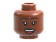 Part No: 3626cpb3175  Name: Minifigure, Head Female Black Eyebrows, Dark Brown Lips, Open Mouth Smile with Teeth and Tongue Pattern - Hollow Stud