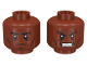 Part No: 3626pb0906  Name: Minifigure, Head Dual Sided Black Eyebrows, Cheek Lines, Determined / Angry Pattern