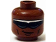 Part No: 3626pb1108  Name: Minifigure, Head Glasses with Black and Silver Sunglasses, Crooked Smile, Cheek Lines Pattern (Power Man)