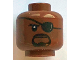 Part No: 3626pb2457  Name: Minifigure, Head Black Eyebrow, Eye Patch with Reflection, and Goatee, Dark Brown Cheek Lines, Chin Dimple, and Scars, Stern Pattern (Nick Fury)