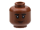 Part No: 3626pb3058  Name: Minifigure, Head Thick Black Eyebrows, Dark Bluish Gray Cheek Lines and Chin Dimple, Closed Grin Pattern