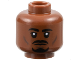 Part No: 3626pb3589  Name: Minifigure, Head Black Eyebrows, Moustache, and Goatee, Dark Brown Cheek Lines and Chin Dimple, Neutral Pattern