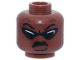 Part No: 3626pb3837  Name: Minifigure, Head Black Eyebrows, Sunglasses with White Reflections, Large Lips, Dark Brown Forehead Wrinkles, Stern Pattern