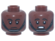 Part No: 3626pb4000  Name: Minifigure, Head Dual Sided Black Eyebrows, Chin Strap, Neutral / Scared Open Mouth with Teeth Pattern
