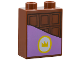 Part No: 4066pb824  Name: Duplo, Brick 1 x 2 x 2 with Chocolate Bar, Medium Lavender Label with Gold Oval and Crown Pattern