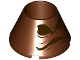 Part No: 4742pb005  Name: Cone 4 x 4 x 2 Hollow No Studs with Dark Brown Eyes and Mouth Pattern (HP Sorting Hat Face)
