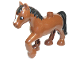 Part No: 5376pb01  Name: Duplo Horse with White Blaze, Black Mane and Tail Pattern