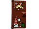 Part No: 60616pb103  Name: Door 1 x 4 x 6 with Stud Handle with Gold Window and Letterbox, Christmas Decoration, White Santa, Nightcap, Red and Green Presents Pattern (Stickers) - Set 4002023