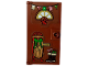 Part No: 60616pb105  Name: Door 1 x 4 x 6 with Stud Handle with Gold Window and Letterbox, Christmas Decoration, Medium Nougat and Red Sleigh, Dark Brown Boots Pattern (Stickers) - Set 4002023