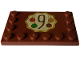 Part No: 6180pb178  Name: Tile, Modified 4 x 6 with Studs on Edges with Reddish Brown Number 9 and Red, Green and Gold Christmas Baubles on Tan Background Pattern (Sticker) - Set 4002023